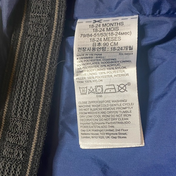 Baby Gap Snow Winter Jacket 18-24 Months Toddler Coldcontrol Max Water Resistant - Picture 13 of 16